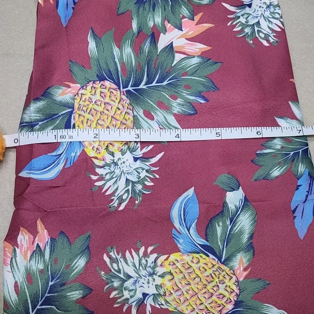 Pet NWOT Red Pineapple Print Lightweight Hawaiian Style Shirt Size Medium